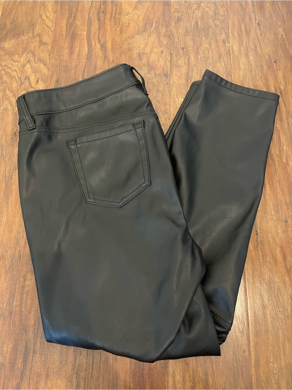 Torrid Faux Leather Straight Leg Pants Black Size 14R
